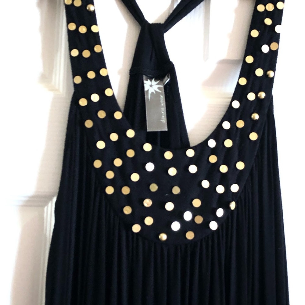 Vintage black backless dress.